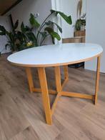 Inklapbare ronde tafel, Huis en Inrichting, Tafels | Bijzettafels, Ophalen, Gebruikt, Rond, Inklapbare tafel