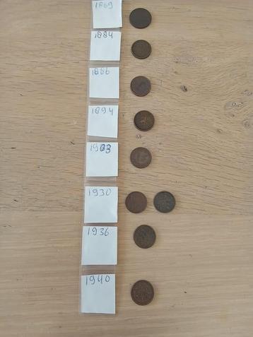 1/2 cent munten - 9 stuks beschikbaar voor biedingen