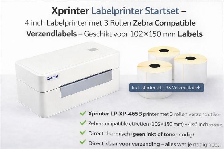 Dore Direct Thermal Label Printer – 4 inch  (LP-XP-465B), Computers en Software, Labelprinters, Nieuw, Tape-label, Ophalen of Verzenden