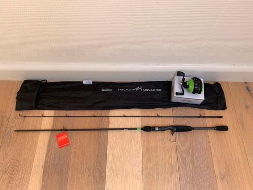 Nieuwe Arca Tricksy reelhengel + reelmolen, 1.80m 60 gr, Watersport en Boten, Hengelsport | Roofvissen, Nieuw, Complete set, Ophalen of Verzenden