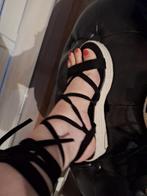 Zwarte Gladiator Sandalen - Maat 39, Kleding | Dames, Schoenen, Ophalen of Verzenden, Gedragen, Zwart, Sandalen of Muiltjes