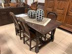 Zeer nette eettafel set met 4 kwaliteit stoelen met lederen, Ophalen of Verzenden, Zo goed als nieuw, 4 tot 6 stoelen