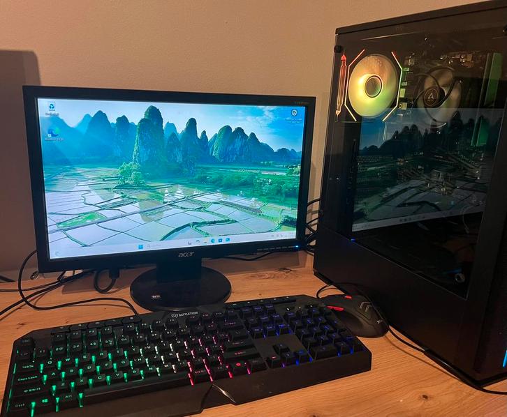 Ryzen 5 5600GT Gaming PC complete setup- 16GB RAM, Computers en Software, Desktop Pc's, Zo goed als nieuw, 3 tot 4 Ghz, HDD, 16 GB