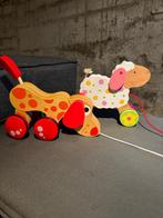 Houten Trekdier Set - Hond & Schaap, Kinderen en Baby's, Speelgoed | Houten speelgoed, Ophalen, Gebruikt, Duw- of Trekspeelgoed