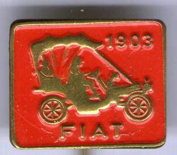 Fiat 1903 rood op koper oldtimer auto speldje ( B_038 ) beschikbaar voor biedingen