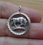 zilveren hanger sterrenbeeld stier [216], Verzenden, Zo goed als nieuw, Kruis of Symbool, Zilver