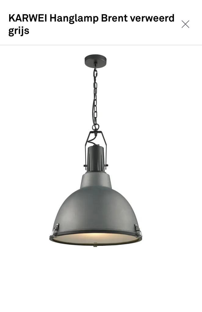 Industriele Hang lamp 2x 40cm, Huis en Inrichting, Lampen | Hanglampen, Gebruikt, 75 cm of meer, Metaal, Ophalen