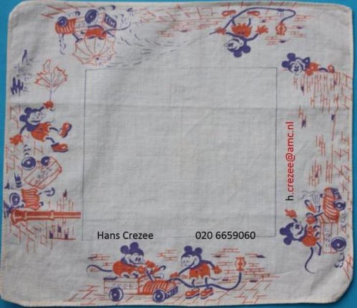 k zoek oud antiek Disney Mickey Mouse zakdoek 1930 jaren 30, Verzamelen, Disney, Gebruikt, Kleding of Textiel, Mickey Mouse, Ophalen of Verzenden