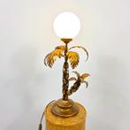 Hans Kögl palm tafellamp  jaren 70 goud mid century, Ophalen of Verzenden, Gebruikt, Glas, 50 tot 75 cm