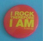Buttons I Rock Therefore I Am, Verzamelen, Speldjes, Pins en Buttons, Ophalen of Verzenden, Nieuw, Overige onderwerpen, Button