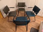 Eetkamerstoelen (4 stuks), Ophalen, Blauw, Vier, Industrieel