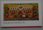 Oude Zweedse kerstkaart met tafel met lekkers., Ophalen, 1980 tot heden, Gelopen, Overig Europa