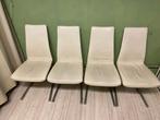 4 Rolf Benz 7800 Eetkamerstoel Leer design stoel, Huis en Inrichting, Stoelen, Gebruikt, Wit, Design, Leer