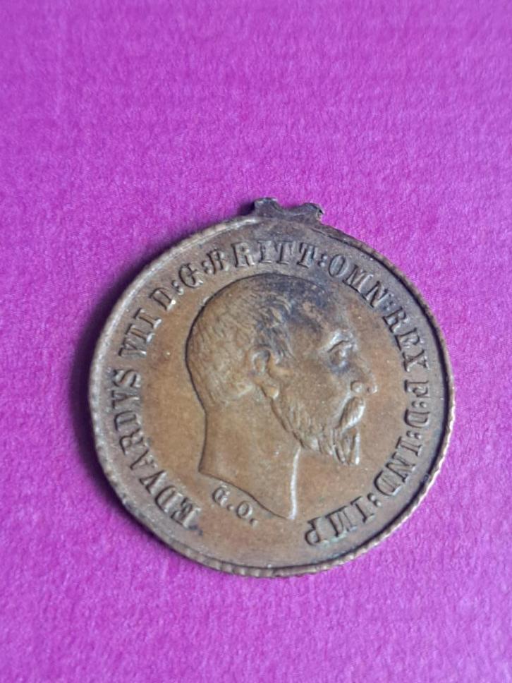 1907 Engeland token Edward VII, Postzegels en Munten, Munten | Europa | Niet-Euromunten, Losse munt, Overige landen, Verzenden