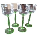 Antieke wijnglazen Jugendstil Peter Behrens 4 st 0112, Antiek en Kunst, Ophalen of Verzenden