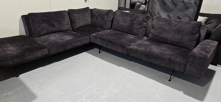 Passe Partout Zico Velvet Hoekbank Antraciet, Huis en Inrichting, Banken | Complete zithoeken, Gebruikt, Metaal, Stof, Ophalen of Verzenden