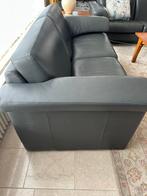 2 tweezitsbanken donker grijs leer, Ophalen, Gebruikt, 150 tot 200 cm, Tweepersoons