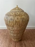 Riviera Maison windlicht / kaarsenhouder - crème/beige/geel, Crème, Gebruikt, 25 tot 50 cm, Ophalen of Verzenden