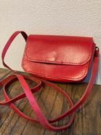 Rood leren vintage schoudertasje, Ophalen, Gebruikt, Rood, Schoudertasje