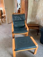 Gratis IKEA leren stoel met voetenbank, Huis en Inrichting, Fauteuils, Ophalen, Gebruikt, Minder dan 75 cm, Leer