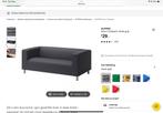 Grijze hoes klippan bank IKEA, Huis en Inrichting, Banken | Bankstellen, Gebruikt, 150 tot 200 cm, Tweepersoons, 75 tot 100 cm