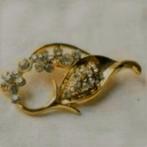 leuke bloem broche met strass, Overige materialen, 4 tot 7 cm, Verzenden, Nieuw