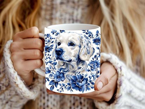 Mok met Delftsblauwe Hondenafbeelding, Huis en Inrichting, Keuken | Servies, Nieuw, Kom(men), Overige stijlen, Keramiek, Ophalen of Verzenden