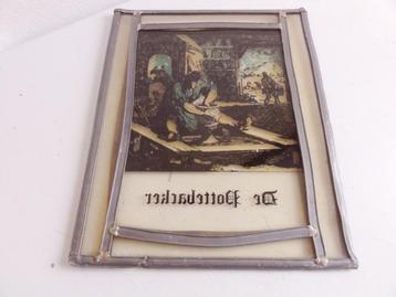 De pottenbakker, pottenbacker glas in lood antiek beschikbaar voor biedingen