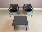 ‘t Spectrum SZ12 lounge chairs Walter Antonis met tafel, Huis en Inrichting, Fauteuils, Ophalen, Zo goed als nieuw, Leer