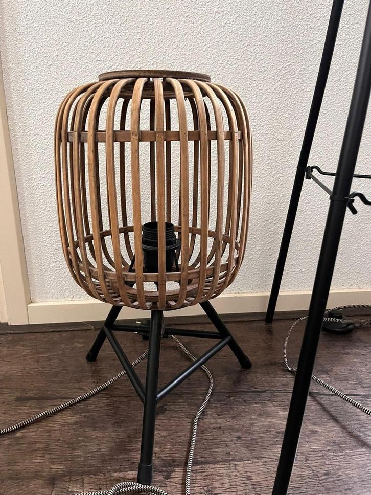 Woodrow Tafellamp Leen Bakker, Huis en Inrichting, Lampen | Vloerlampen, Zo goed als nieuw, Minder dan 100 cm, Hout, Ophalen