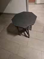 Antiek/vintage houten tafeltje achthoekigblad antracietgrijs, Huis en Inrichting, Minder dan 55 cm, Ophalen of Verzenden, Zo goed als nieuw