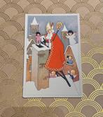 Oude Sint Nicolaas ansichtkaart, begin jaren ‘40, ongelopen, Ophalen of Verzenden, 1940 tot 1960, Feest(dag)