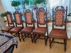 5 antieke eetkamerstoelen, Huis en Inrichting, Ophalen, Gebruikt, Bruin, Antiek /brocante