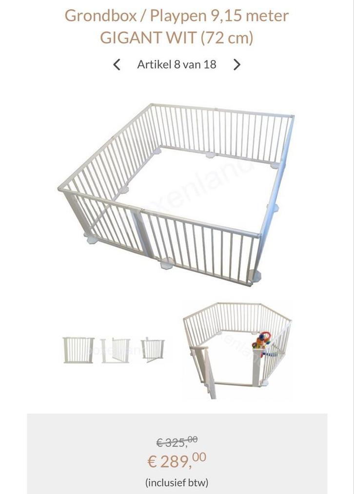 Grondbox / box 9.15mtr omtrek x 72 hoog, Kinderen en Baby's, Boxen, Zo goed als nieuw, Overige vormen, Ophalen