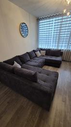 U bank incl poef, Ophalen, Hoekbank, 300 cm of meer, Zo goed als nieuw