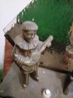 Antiek bronzen lamp met beeldjes, Ophalen of Verzenden