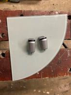 Mat Glazen plateau 25cm met bevestiging, Ophalen of Verzenden, Zo goed als nieuw, Wit, Overige typen