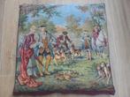 Frans gobelin sierkussen kussen jachttafereel, Ophalen of Verzenden, Gebruikt, Overige kleuren, Vierkant