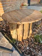 Boomstam tafel tuin, Tuin en Terras, Tuintafels, Ophalen, Rechthoekig, Hout
