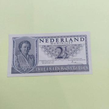 2,5 gulden Juliana uit 1949. Opgevouwen beschikbaar voor biedingen