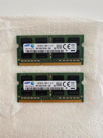 8GB 2 x 4 GB Laptop RAM geheugen DDR3 2rx8 pc3 ram 12800s beschikbaar voor biedingen