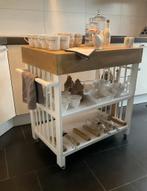 Keukentrolley Werkbank Wit & Wagondelen Wood Trolley, Huis en Inrichting, Ophalen of Verzenden, Zo goed als nieuw