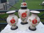 3delig antiek kaststel kastvazen Gouda plateel Modica 332, Antiek en Kunst, Ophalen