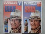 2x VHS John Wayne Western Double Feature deel 1 en 2, Cd's en Dvd's, VHS | Film, Actie en Avontuur, Alle leeftijden, Ophalen of Verzenden