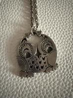 S017/Vintage JORGEN JENSEN Uil ketting Tin DENEMARKEN, Sieraden, Tassen en Uiterlijk, Kettingen, Overige materialen, Gebruikt
