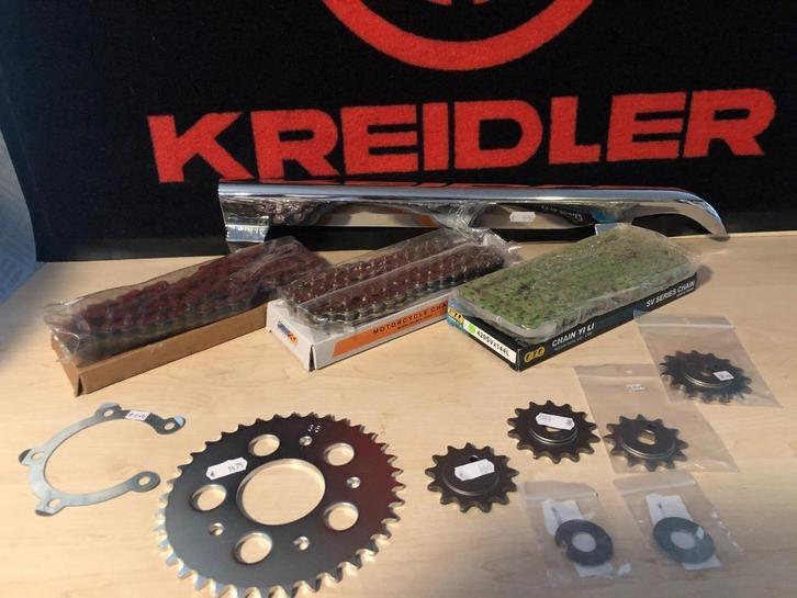 KREIDLER KETTING EN TANDWIEL EN KETTINGRAND, Fietsen en Brommers, Brommeronderdelen | Kreidler, Nieuw, Ophalen of Verzenden