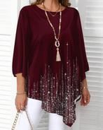 Top Sophia Bordeaux-1 (44-52), Verzenden, Nieuw, Rood, Shirt of Top