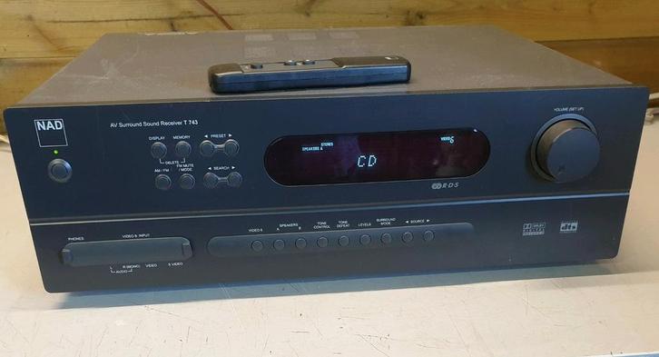 Nad receiver / versterker 7.1 T743 + afstandsbediening, Audio, Tv en Foto, Versterkers en Receivers, Gebruikt, 7.1, 60 tot 120 watt