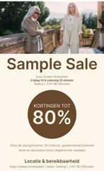 JOSH V Sample Sale zaterdag 25 oktober / 2 kaartjes, shift 1, Twee personen