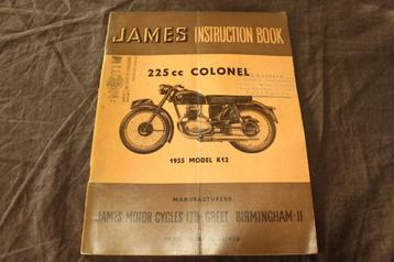 James 225cc Colonel K12 1955  motorcycle instruction book beschikbaar voor biedingen